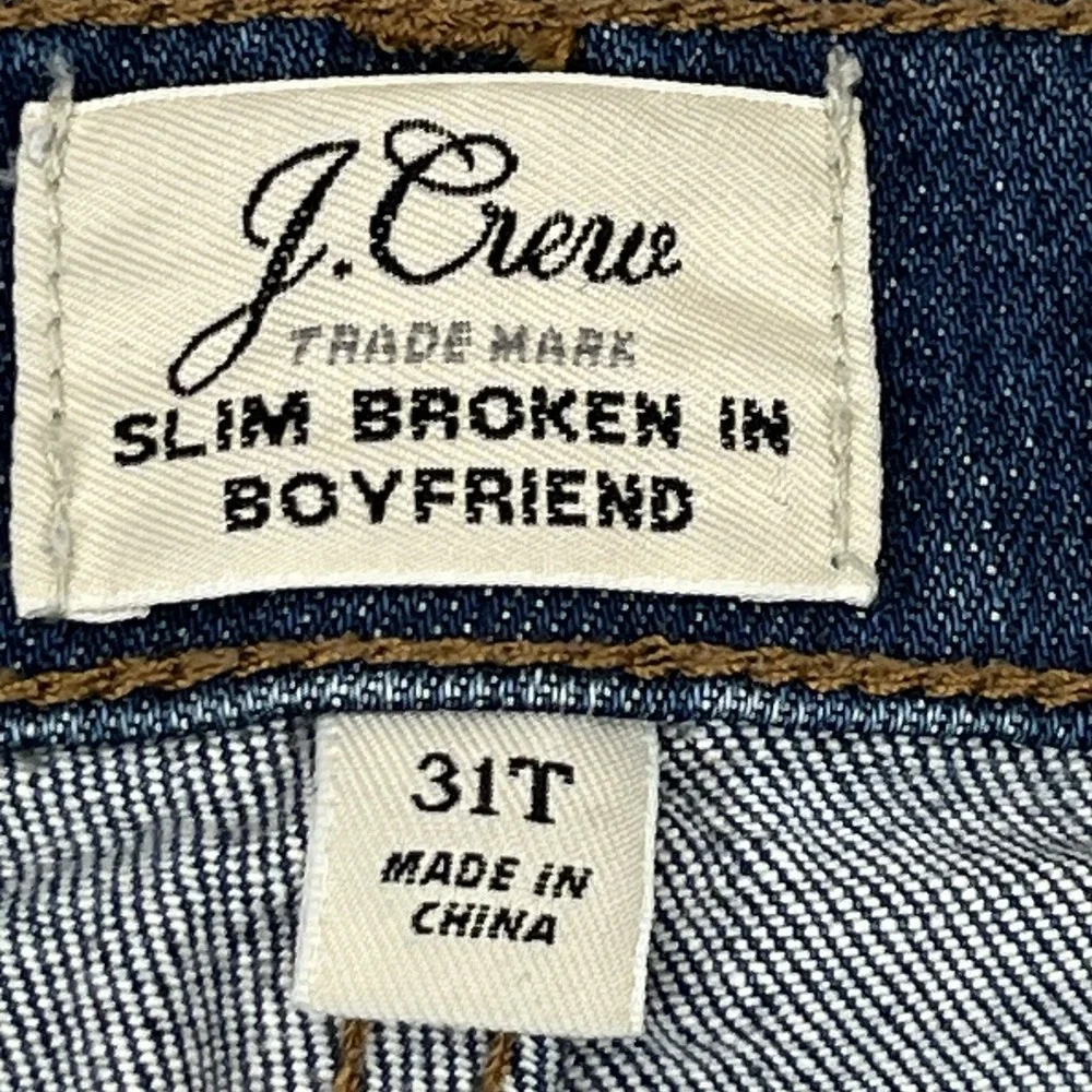 J. Crew Slim Boyfriend Jeans Womens 31T Blue‎ Medium Wash Relaxed Slim Straight